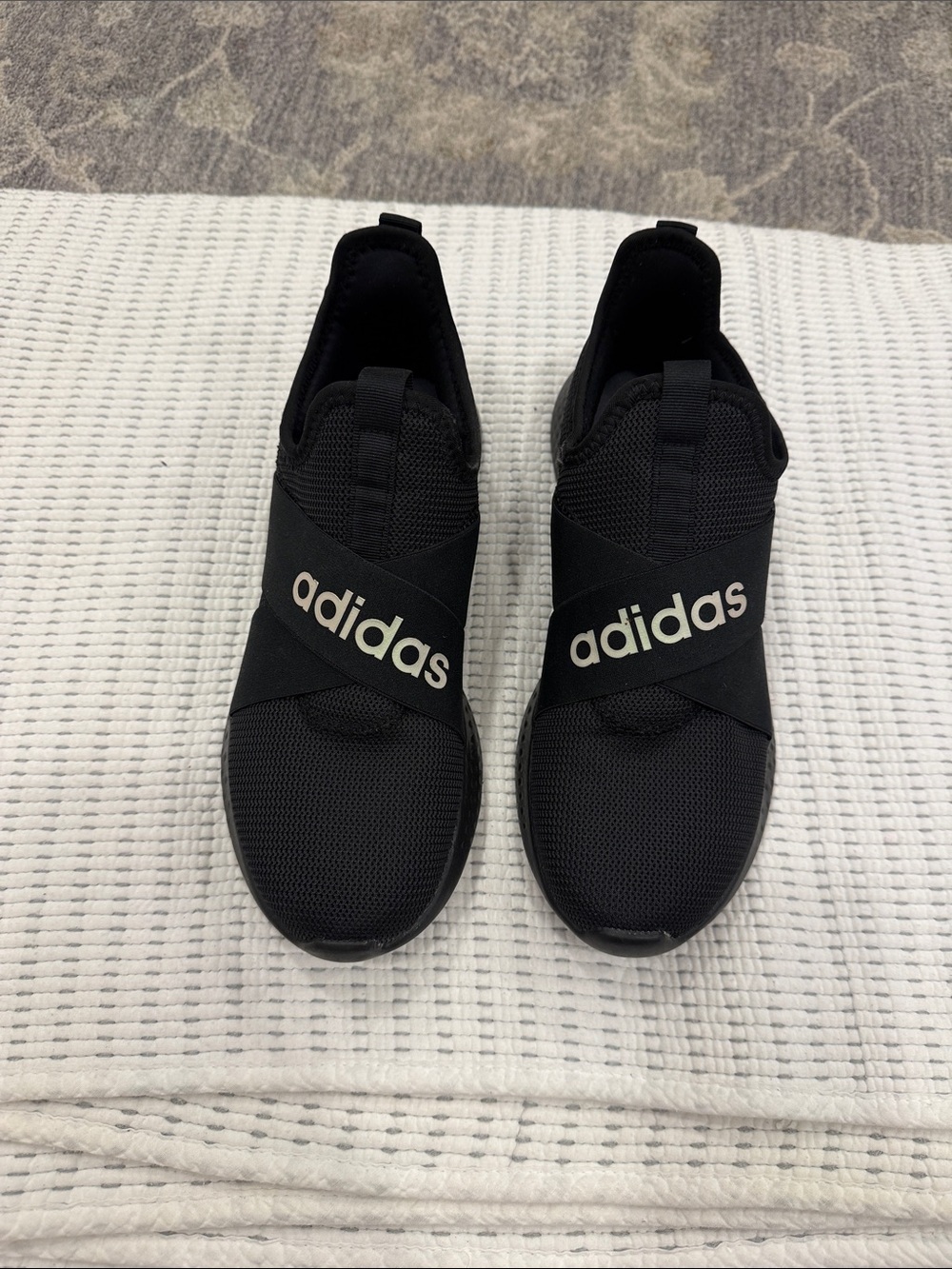 Adidas Women's Black Cloudfoam Slip-On Sneakers